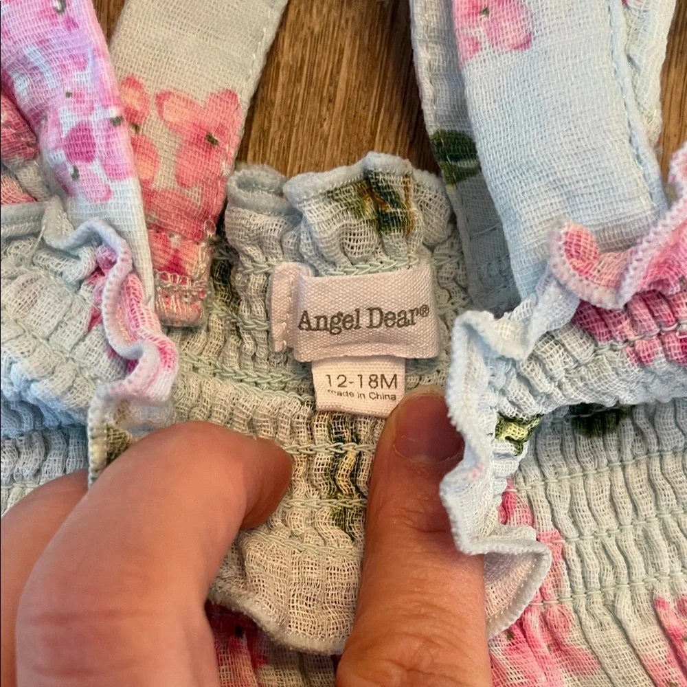Angel Dear Pink Floral Smocked Sundress & Bloomers